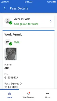 SGWorkPass android App screenshot 1